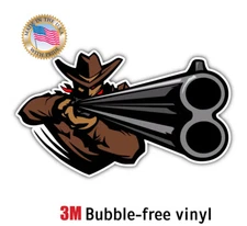 Outlaw Gur Shotgun Over Under 3M vinyl Car Truck Laptop Wall Decal Sticker