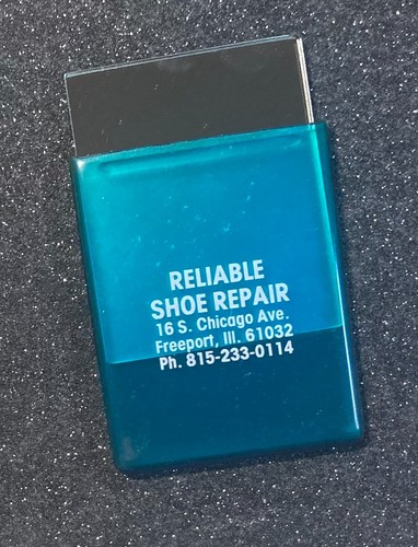 Espejo de bolsillo publicitario premium en estuche de polietileno/reparación confiable de zapatos/freeport, IL - Imagen 5 de 7