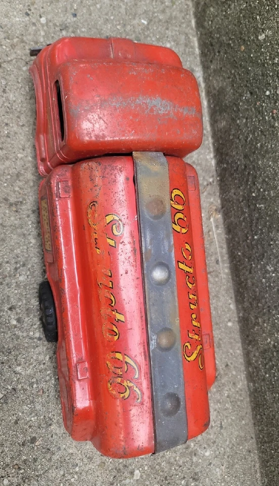 老式 20 世纪 50 年代 Structo Toyland Oil Co 油轮发条玩具作品 — 第 2/4 张图片