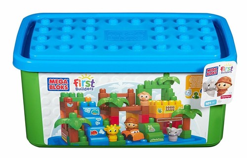 Mega Bloks First Builders Safari Animals Large Tub Town Fisher Price 100+ - Picture 1 of 4