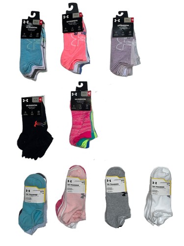 UNDER ARMOUR Youth-Womens ESSENTIAL/TRAINING/No-Show Socks 4-6 CT;4.5-7, 6-10-14 - Picture 2 of 29