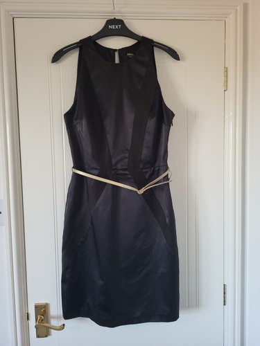 Oasis Black Satin Feel Shift Dress. Size 10. BNWOT Party Christmas Evening Wear