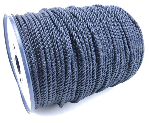 6mm Navy Blue 3 Strand Polyester Rope x 50 Metre Reel, Boats Yachts Sailing - Picture 3 of 6