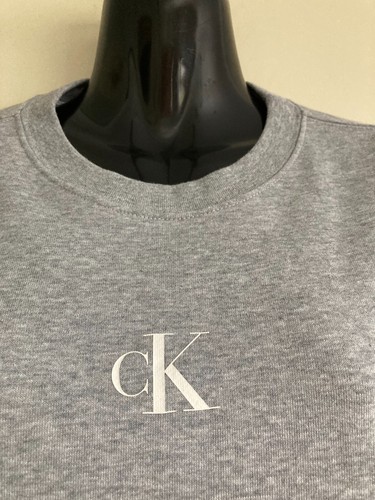 Calvin Klein Jeans Wm's sz XS -8 Grey 100% Cotton Windcheater Long Sleeve Logo - Picture 3 of 7