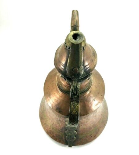 Vtg Antique Middle Eastern Arabic Turkish Hammered Copper Dallah Coffee Pot - Picture 3 of 12