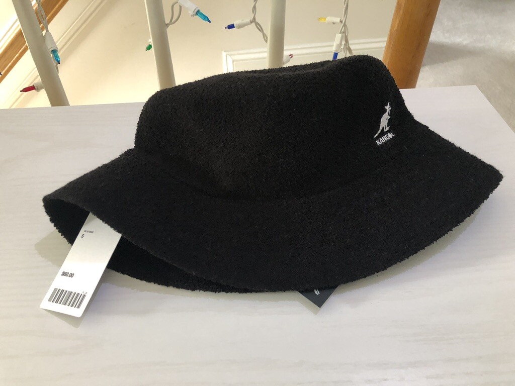 Authentic Women Men Unisex Kangol Bermuda Black Bucket Hat