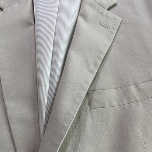 Jos A Bank Mens 42L Beige Cream Tailored Fit Sport Coat 2-Button Wool/Cotton GUC - Picture 11 of 12