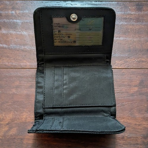 Unisex Trifold Flex Wallet Black & Fire Flames CC Slots Coin & Other Pockets - Picture 7 of 15