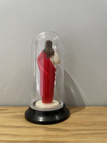 Sacred Heart of Jesus 5" Statue Dome Shrine Grave Memorial - Picture 2 of 2