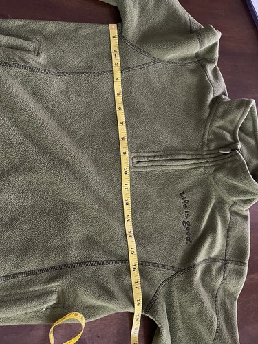 Life is Good Boys Size Large (10)  1/4 Zip Fleece Pullover In Olive Green - Picture 9 of 11