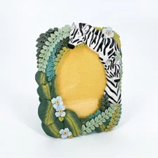 Zebra Botanical Floral Safari Resin Picture Frame