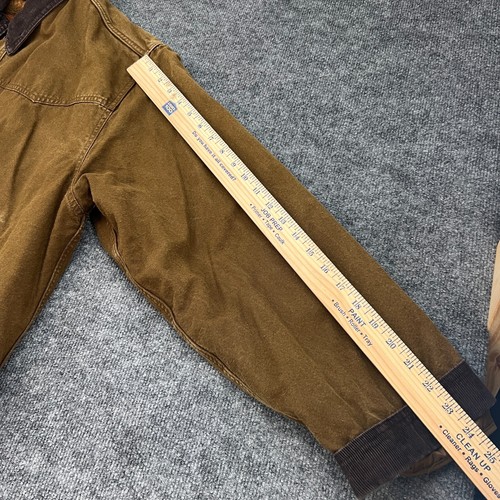 VTG LL Bean Brown Long Canvas Barn Core Coat Duster Aztec Fleece Lined XL TALL - Picture 9 of 12