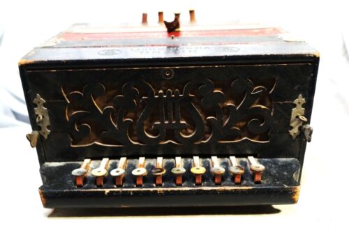 Vintage Bruno Vienna Model Accordion 10 key 4 Buttons - Picture 7 of 8