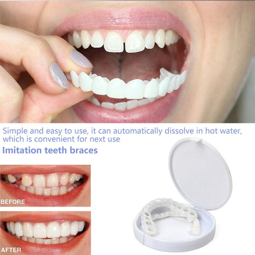 Snap On Upper&Bottom Set False Teeth Denture Veneers Dental Tooth Cover - Picture 5 of 11