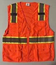 Qty 3 Pro One by NLJ Traders High Visibility Reflective Safety Vest Orange