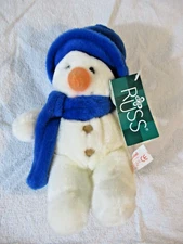 Russ Berrie Snowball The Snowman Christmas Winter Plush Stuffed Animal 7" w/ tag