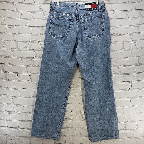 Vintage 90s Tommy Hilfiger Jeans Boys 18 (28x27) Distressed Skater Wide Leg Y2K - Picture 12 of 16