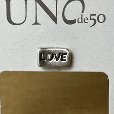 UNO de 50 LOVE STUD (1) Earring Silver Plated - New w/ Tags