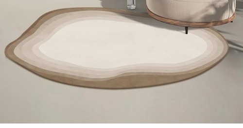 Living Room Plush Carpet Irregular Rugs Bedroom Oval Lounge Rug Soft Floor Mat - Picture 18 of 33