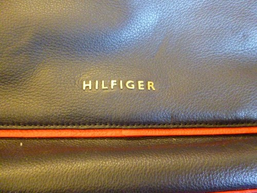 Tommy Hilfiger Blue Red Leather Handbag Tote 2013 Breast Health Free UK P+P - Picture 3 of 12