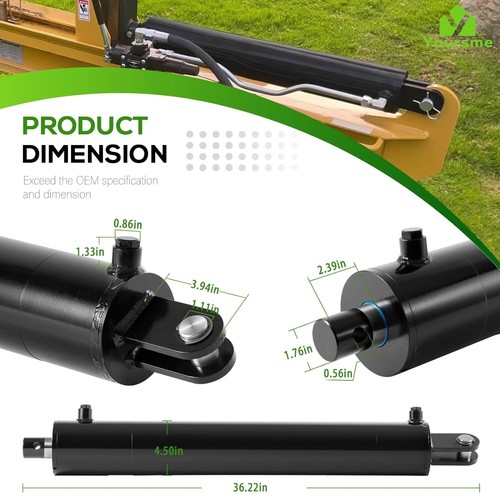 Cilindro Hidráulico Doble Acción 4" Diámetro x 24" Carrera x 1.75" Varilla para Divisor de Troncos - Imagen 8 de 11