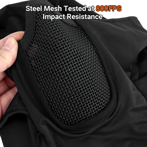 Tactical Balaclava Mesh Mask Full Face Protection Ninja Style Hood Metal Mask - Picture 7 of 24