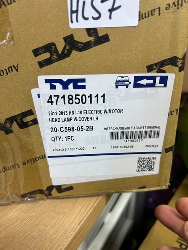TYC HEADLIGHT LEFT N/S PASSENGER HYUNDAI I10 2008-2013 1.0 1.1 1.2 *NEW* HL57 - Picture 6 of 6