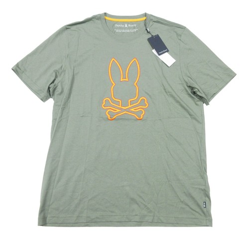 Psycho Bunny Men's Agave Green Floyd Bunny Graphic Crew Short Sleeve T-Shirt