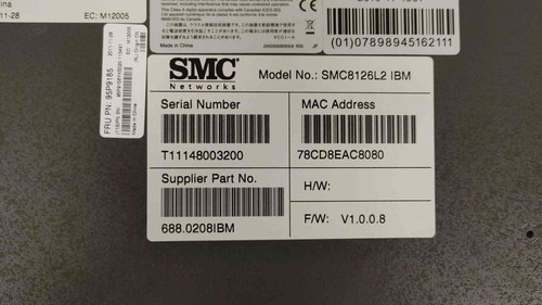 *Pickup Only* SMC Network Switch 100-240V 1.5A SMC8126L2 IBM(104696) - Picture 8 of 8
