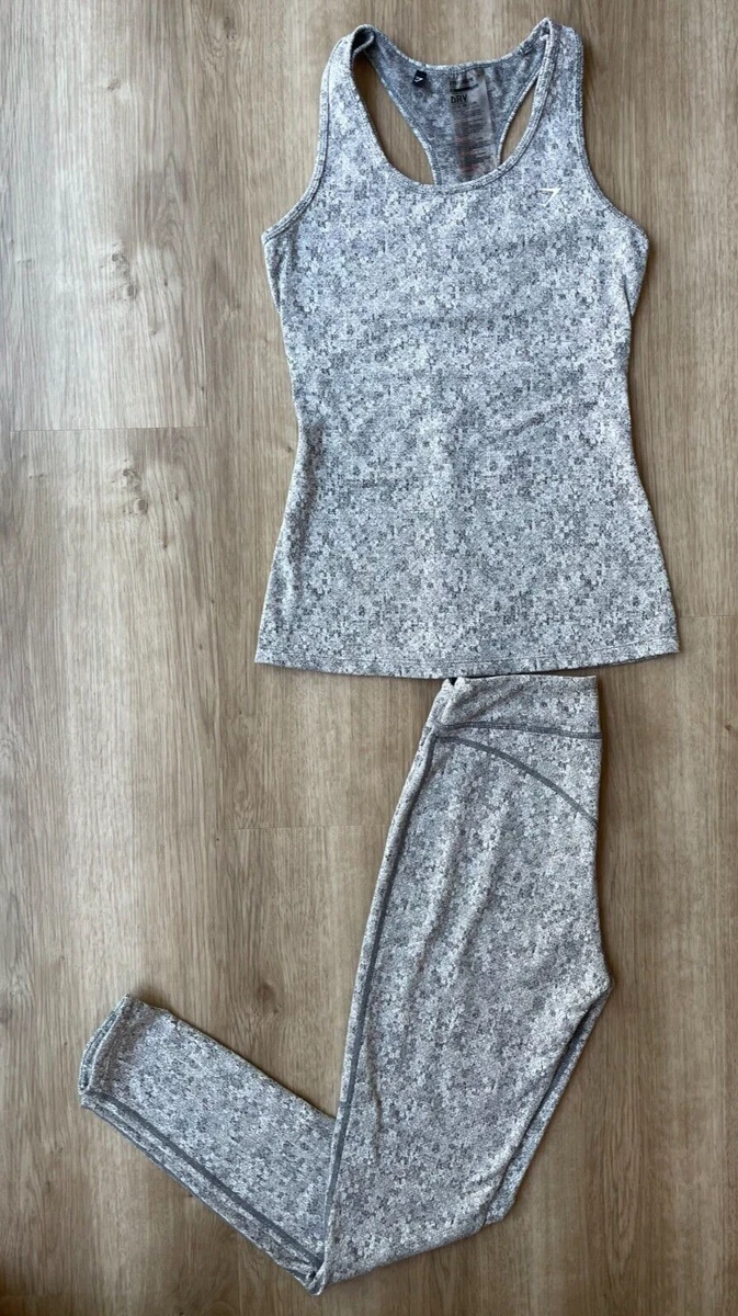 Gymshark Set Tank top and matching leggings gray and white Size XS & Small  Lot