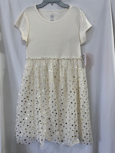 NWT Wonder Nation Rib Short sleeve Star Tulle Tutu Dress Girls Ivory U pick - Picture 3 of 3