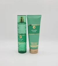 Bath & Body Works Pistachio Glaze Fine Fragrance Body Mist & Body Cream Set of 2