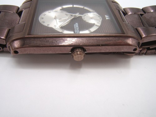 KENNETH COLE REACTION WRIST WATCH WORKING ENAMEL STAINLESS KC3787 DUAL TIME - Picture 3 of 6