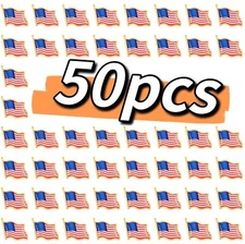 50 Pcs American USA Flag Lapel Pins Patriotic Enamel Badge for Women Men