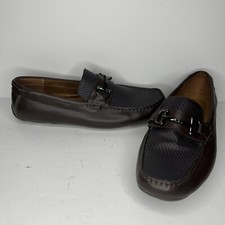 Alfani Shoes Mens US 13 Dark Brown Len Leather Slip On Loafers Dress Oxfords