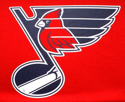 St Louis Cardinals baseball & Blues hockey T-shirt, Mens Size Large, NEW