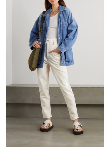 Isabel Marant Nadeloisa High Rise Straight Leg Denim-Ivory NWOT Size FR44 US12