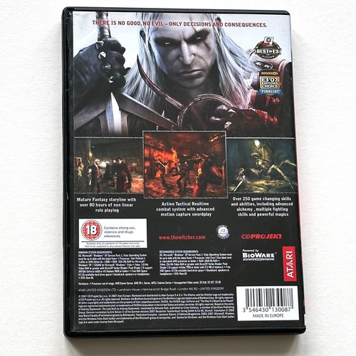 Witcher (Windows PC, 2007) Video Game - European Version BioWare Atari - Picture 2 of 3