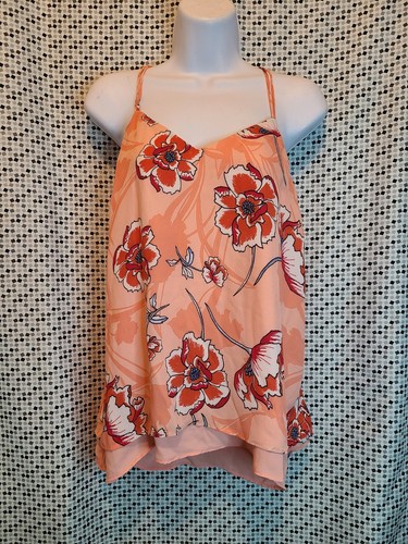 Charlotte Russe Floral Chiffon Tank Blouse Size Sm - Afbeelding 1 van 8