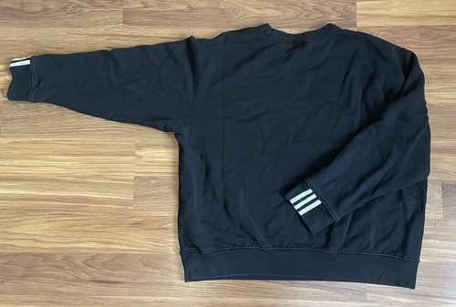 Adidas Sweater Womens Large Black Trefoil Jumper Crewneck Sweatshirt Pullover - Picture 3 of 6