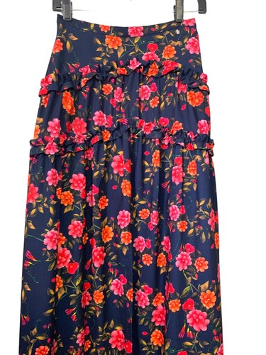 Finders Keepers SM 4 Y2K Maxi Skirt Boho Retro Fairy Grunge Goth Floral Ruffle - Picture 3 of 7