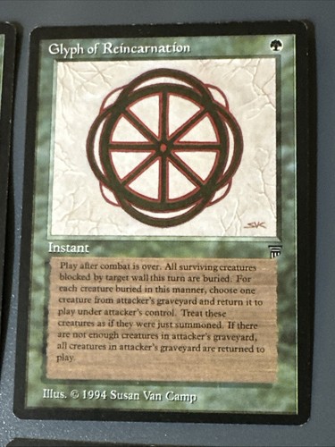 Glyph Of Reincarnation X4 Legends Ex Cond See Pics English - Picture 4 of 9
