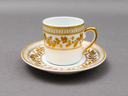 Vista Alegre Portugal Anna White & Gold Porcelain Espresso Cup Saucer Set Of 6 - Picture 5 of 10