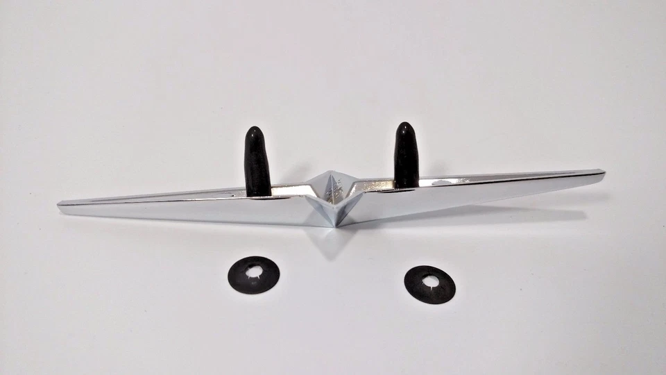 (Juego/6) Falda guardabarros emblemas molduras estrella cromadas para Pontiac 1954-1958 Foto 3 de 4