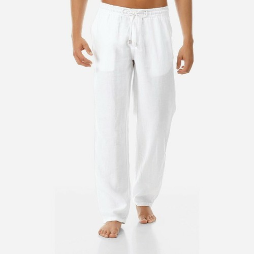 Mens Cotton Linen Loose Pants Casual Drawstring Beach Yoga Baggy Long Trousers - Picture 14 of 21