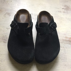 BIRKENSTOCK-Boston-CLOGS-Womens-size-37-Black-Suede-Slip-On-Shoes-Germany