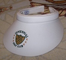 NEW Vintage Imperial Headwear CENTENNIAL GOLF CLUB Logo Golf Visor Cap Hat White