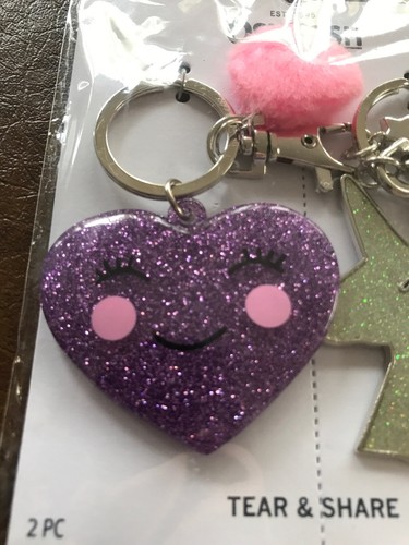Oshkosh Kids Friendship Keychains~Puffy Heart & Unicorn Friendship Or Gift Excha - Picture 3 of 4