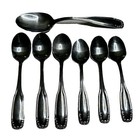 Pfaltzgraff Seven Roses Stainless Flatware Spoon Lot Of 7 Different Sizes