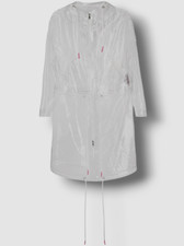  1460 Moncler Women's White Hooded Drawstring Clear Rain Coat Jacket Size 0/XS